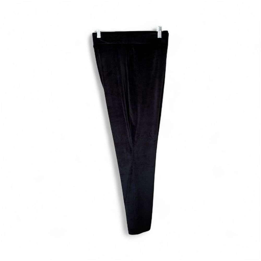 Lands' End Dark Gray Velour Pull-On Stretch Waist Straight Leg Pants Size XL/18